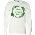 thumbnail image 3 of Inktastic Happy St. Patrick's Day Clovers Long Sleeve T-Shirt, 3 of 5