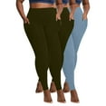 thumbnail image 2 of Leggings for Women 3PC Women Velvet Warm Winter Large Pocket Drying Tight Elastic Comfortable Fitness Pants Yoga Pants Leggings for Women Tummy Control Multicolor XL, 2 of 8
