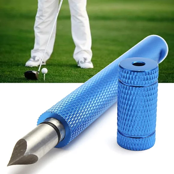 Jinsinto Groove Sharpener, 2 Piece Golf Groove Sharpener, for Golf Club, Suitable for U and V Groove Regrooving Tool and Cleat Cleaner, Generates Optimum Backspin, Blue