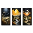 thumbnail image 2 of Designart "Dark Drama in Green Storm II" Landscape & Nature Framed Wall Art Set Of 3 - Green Storms Frame Gallery Set For Office Decor, 2 of 7