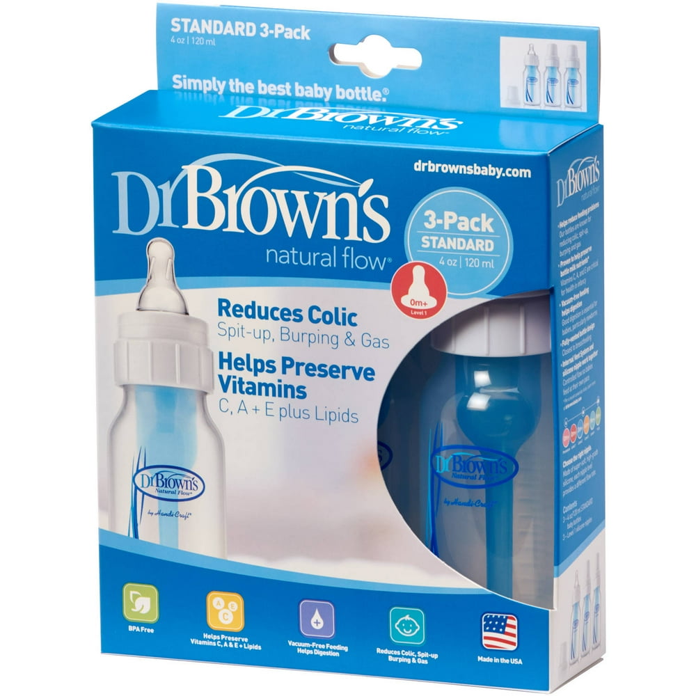 Dr. Brown's Original Baby Bottles 4oz, 3 Count