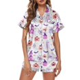 thumbnail image 2 of Purple Matching Family Halloween Pajamas Polyester,Spandex Short Sleeve Tops and Shorts Pajamas Set Sleepwear L, 2 of 4