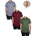 thumbnail image 2 of 3-Pack Men's Short Sleeve Solid Dress Shirts (S-5XL), 2 of 7