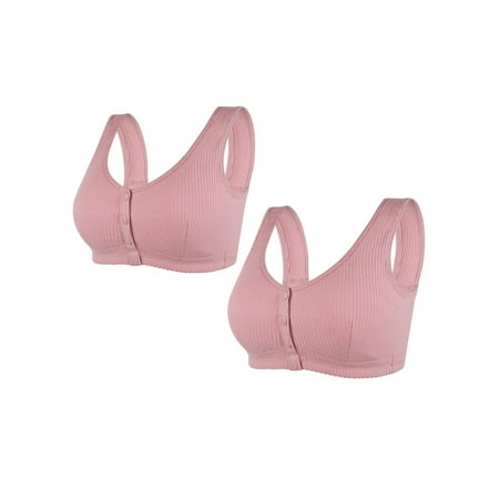 Pavied Nursing Bras Wireless Bras Push Up Bra Womens No Ring Front Close Bra T Back Plus Size Seamless Unlined Bra For Large Bust Front Closure Bras Seamless Bras Yellow 4XL