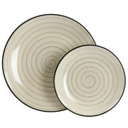 Elama Gia 24 Piece Stoneware Dinnerware Set in Cream