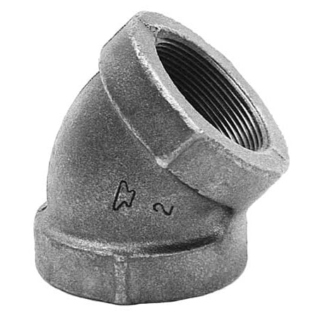 UPC 069029101242 product image for ANVIL Elbow, 45 D,Black Cast Iron,125,1-1/4 In 300028701 | upcitemdb.com