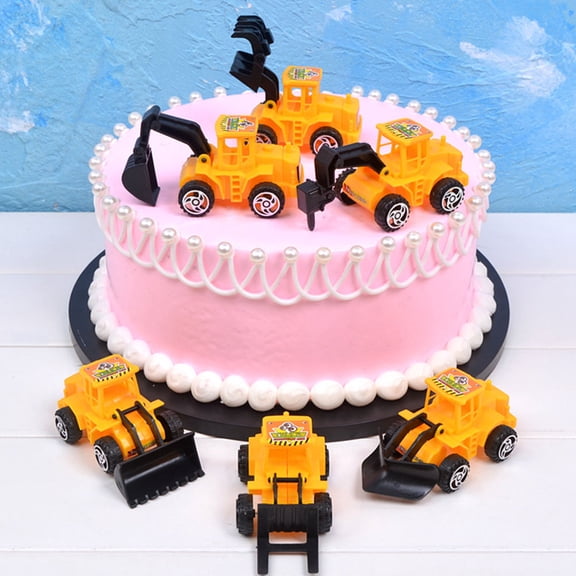 NIYANGLE Construction Car Theme Cake Decorations Multi Color for Festive Party