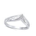 thumbnail image 4 of Filigree Chevron Clear CZ Thumb Ring .925 Sterling Silver Band White Jewelry Female Size 7, 4 of 4