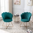 thumbnail image 5 of Duhome Modern Accent Chair with Gold Metal Legs, Velvet Makeup Vanity Chair with Back Atrovirens, 5 of 7