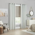 thumbnail image 3 of Eclipse Drew Textured Solid 100% Total Blackout 33" Cordless Roman Shade - White, 3 of 13