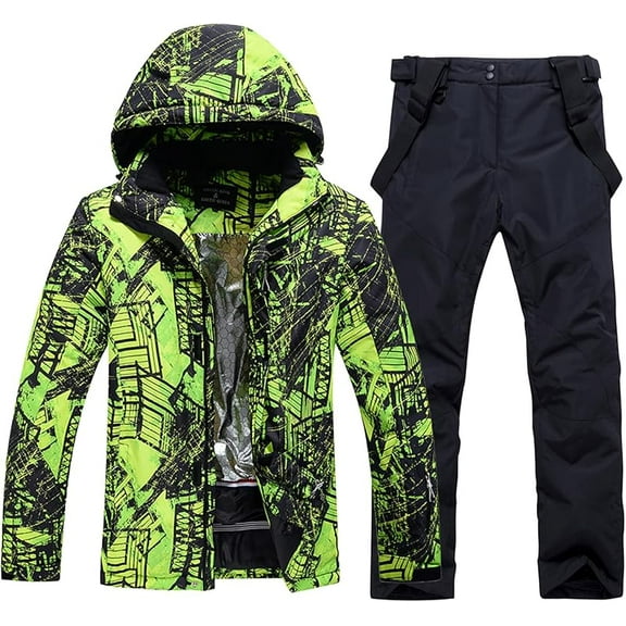 Men's Winter Snowsuit Waterproof Windproof Mountain Jacket and Pant Sets Insulated Snowboarding Skisuit