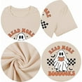 thumbnail image 7 of ASKETAM Halloween Shirts for Women - Groovy Read More Books Ghost T-Shirt Khaki (XL), 7 of 7