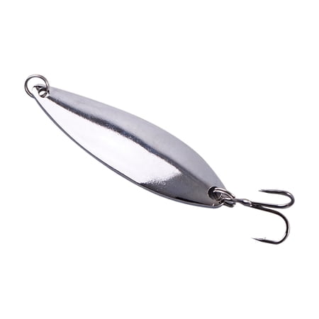 Metal Fishing Spoon Lure Long Casting Artificial Hard Bait with Treble Hook for Freshwater and Saltwater Use