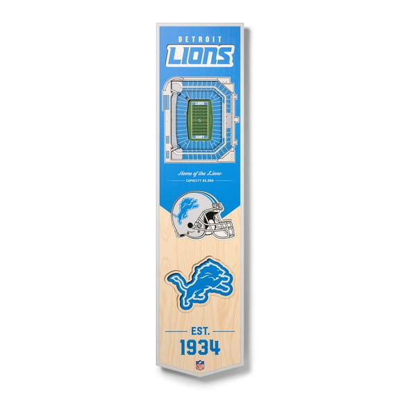 Detroit Lions 8'' x 32'' 3D StadiumView Banner