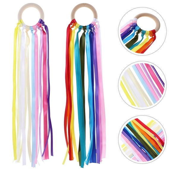 PBPBOX Ribbon Hand Kite Toys for Kids and Decor Wood and Polyester Assorted Color
