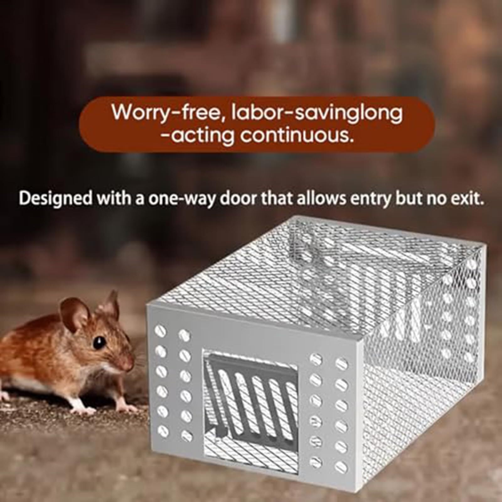 SXlianshun-Stainless Steel Automatic Mousetrap,Mouse Trap, Automatic Mouse Trap, Easy to Set Mice Catcher for Indoor and Outdoor