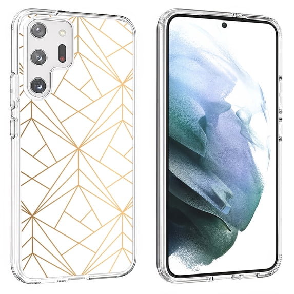 TalkingCase Slim Phone Case Compatible for Samsung Galaxy S23 Ultra 2023, Golden Geometric Print, Lightweight, Flexible, USA