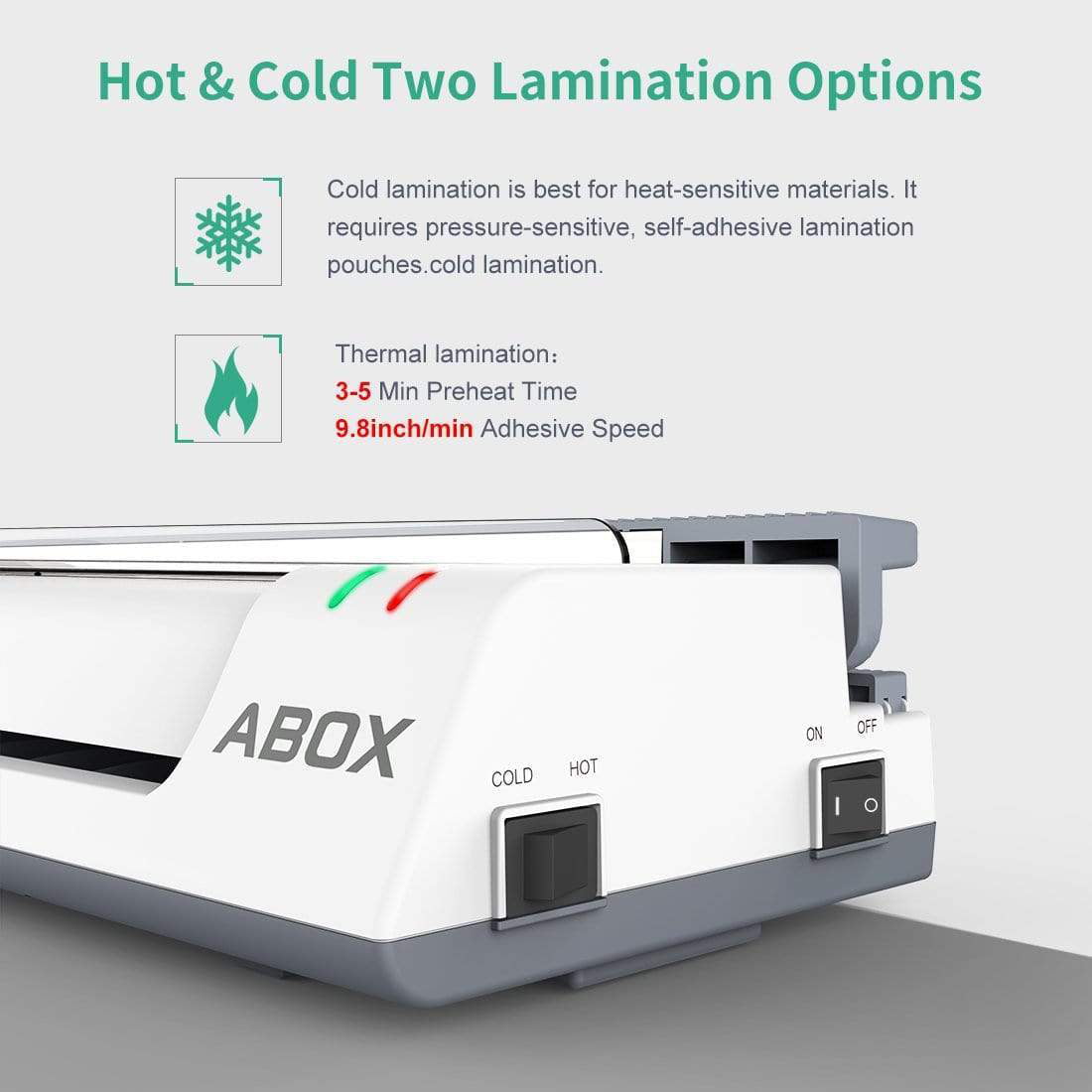 ABOX 13’’ Thermal Laminator Machine for A3/A4/A6,Laminating with Two Roller... 