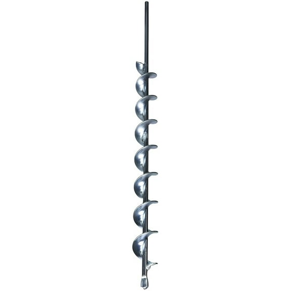 JL24 Earth Auger - 1-3/4 Inch x 24 Inch Steel Garden Auger Drill Attachment - for Planting Bulbs, Deep Root Feeding, Soil Sampling & More