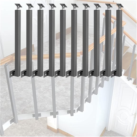 8 pcs baluster spindle posts, stair railing posts, side mounting of stair railings, can be rotated 270 degrees, iron structure