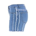 thumbnail image 5 of Xixinqiwan Women's Summer High Waisted Stretchy Denim Shorts Casual Raw Hem Jean Shorts Trendy Outfits, 5 of 7