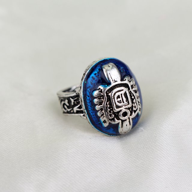 1 pc The Vampire Diaries Rings Elena Gilbert Daylight Rings Vintage Crystal Ring With Blue Lapis FashionJewelry Movies Cosplay R002 7