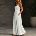 thumbnail image 5 of Aimik Women's Wrap Waist Maxi Sundress Summer Spaghetti Strap V Neck Solid Maxi Sundress Loose Airy Casual Vacation Long Dress, 5 of 6