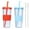 Light Blue + Orange, variant on 24 oz Plastic Tumbler with Straw and Lid, Boriyuan 2 Pack Reusable Boba Tea Cups, Leakproof Clear Iced Coffee Cup with Brush (Light Blue + Orange)