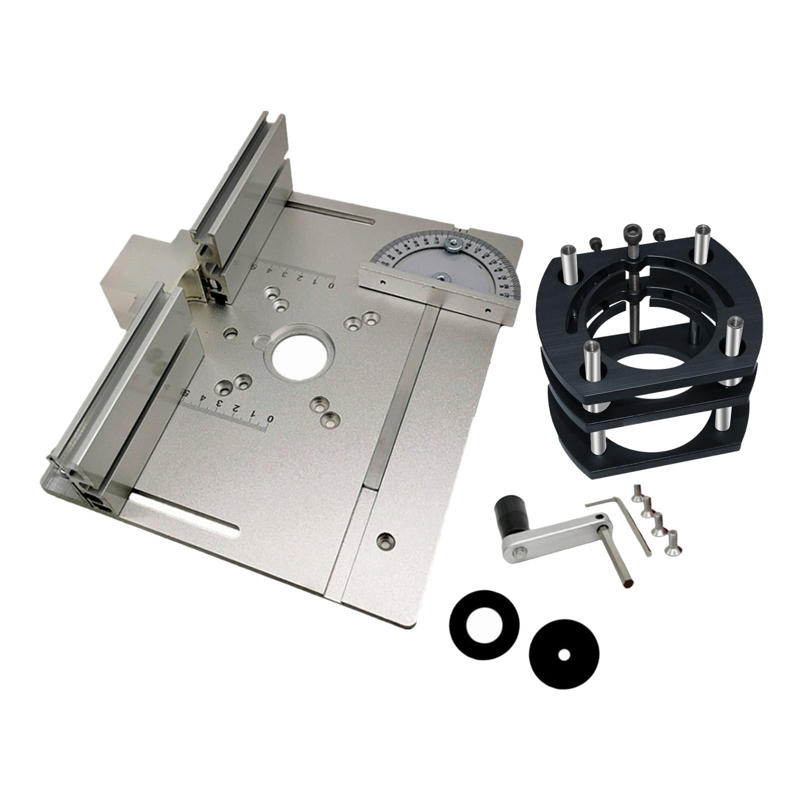 Router Lift and Plate Set Fit 64-66mm Trimming Machine Woodworking DIY for Wood Router Working Benches Durable Plate