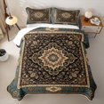 thumbnail image 2 of Homewish Ancient Boho Bed Spread Queen,Bohemian Floral Queen Coverlet Set,Gray Gold,3pcs, 2 of 7