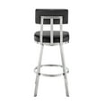 thumbnail image 2 of Armen Living Indoor Jinab Swivel Bar Stool in Brushed Stainless Steel with White Faux Leather, 2 of 11