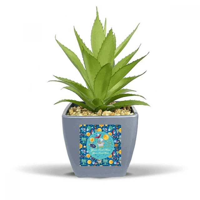 Vase de Pot de Fleurs Ananas Faux Univers et Extraterrestre dans l'Espace Mini Décor