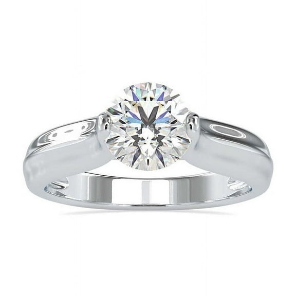 2.00 Ct Round Cut Simple Solitaire Moissanite Engagement Ring for Fiancee for Gift in 14K White Gold Size 7 (D/VVS1) by Diamond-Capitals
