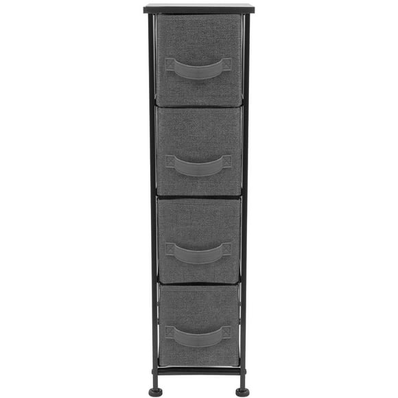 4 Drawers Chest Dresser (Narrow) Black
