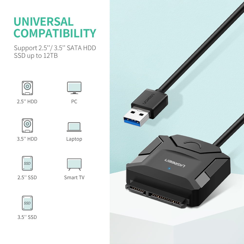 UGREEN SATA to USB 3.0 Adapter SSD HDD SATA Hard Drive Cable for UASP SATA III 