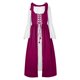 thumbnail image 3 of Womens Halloween Costumes 2024 Cosplay Gothic Dresses Women's Solid Color Dress Belted Waist Square Collar Two-piece Cos Dress, 3 of 4