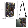 thumbnail image 4 of Leather Portable Mobile Phone Bag Purse Purse Satchels 5.3×7.5in Scratch-Proof Dustproof For Shopping Work Dating Travel A Variety Of Colorful Flowers, 4 of 7