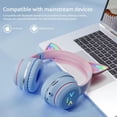 thumbnail image 4 of Auriculares portátiles con brillo RGB, luz controlable con Bluetooth, oreja de gato, reducción de ruido, inalámbricos, Bluetooth, Pc Gamer, 4 of 5