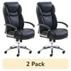 (2 pack) Serta Big & Tall High Back Manager's Office Chair, Black Bonded Leather Upholstery