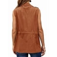thumbnail image 4 of Women Sleeveless Casual Vest Lightweight Drawstring Jackets with Pockets, 4 of 5