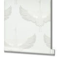 thumbnail image 3 of Galerie Wallcoverings  Kumano Textured Stork Design Vinyl on Non-woven Pearlescent Wallpaper Roll 33 feet x 21 inches - White, 3 of 5