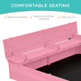 thumbnail image 2 of Songqin Large Outdoor Wooden Sand Box for Kids, Sandbox with Cover, Bench Seats Support up to 220 lbs, Bottom Liner for Drainage, Cedar Wood - Pink, 2 of 14