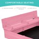 thumbnail image 2 of Songqin Large Outdoor Wooden Sand Box for Kids, Sandbox with Cover, Bench Seats Support up to 220 lbs, Bottom Liner for Drainage, Cedar Wood - Pink, 2 of 14