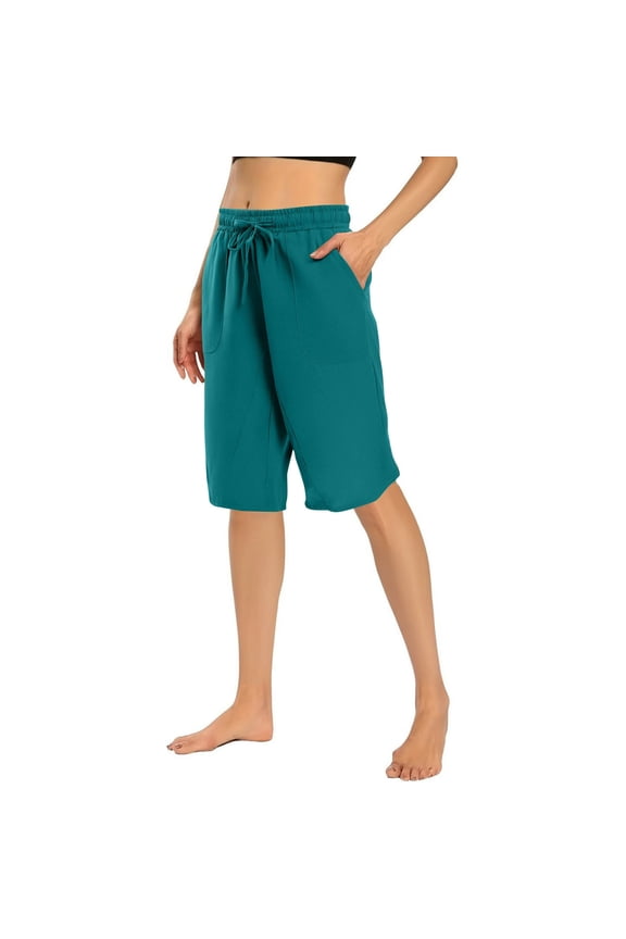 Women's Casual Pants - Women's Slim Fit Breathable Summer Cropped Pants with Wide-Leg Wear Mint Green XXL