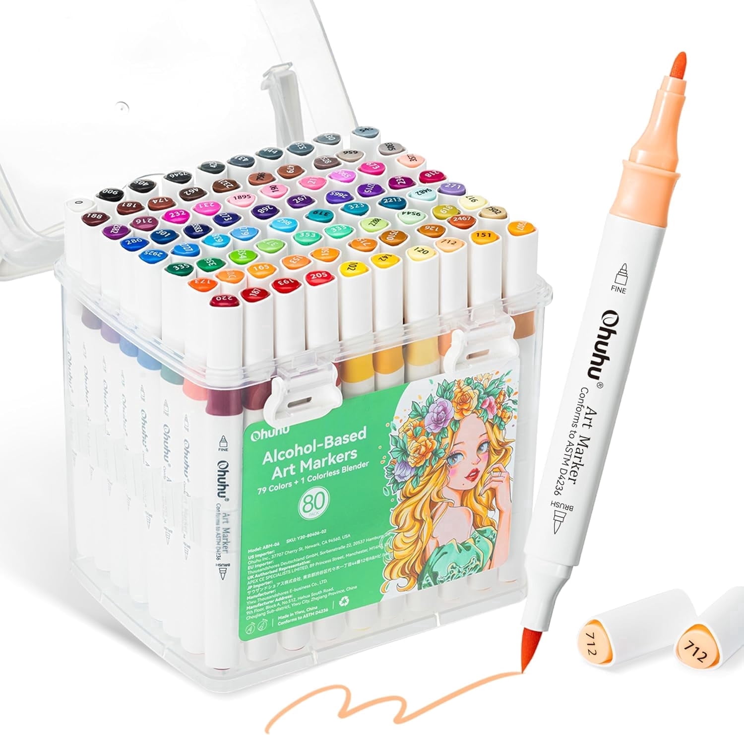 Ohuhu, Art Markers Set, 48 Mid-Tone Colors Dual Tips - Walmart.com