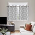 thumbnail image 4 of Grey Moroccan Kitchen Curtains Window Panels, Vintage Ethnic Abstract Geometric Stripes Insulated Window Treatment Curtain, Grommet Curtains for Bedroom/Living Room/Bathroom, 2 Piece 52"Wx45"L, 4 of 8