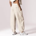 thumbnail image 4 of XPMWRP Baggy Joggers for Women Casual Elastic Waist Workout Sweatpants Loose Versatile Lounge Pants with Pockets Beige XL, 4 of 7