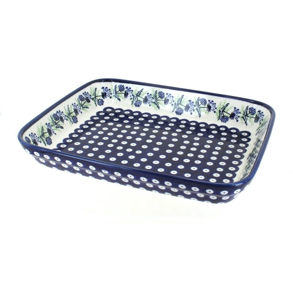 Blue Rose Polish Pottery Sweet Annie Medium Rectangular Baker