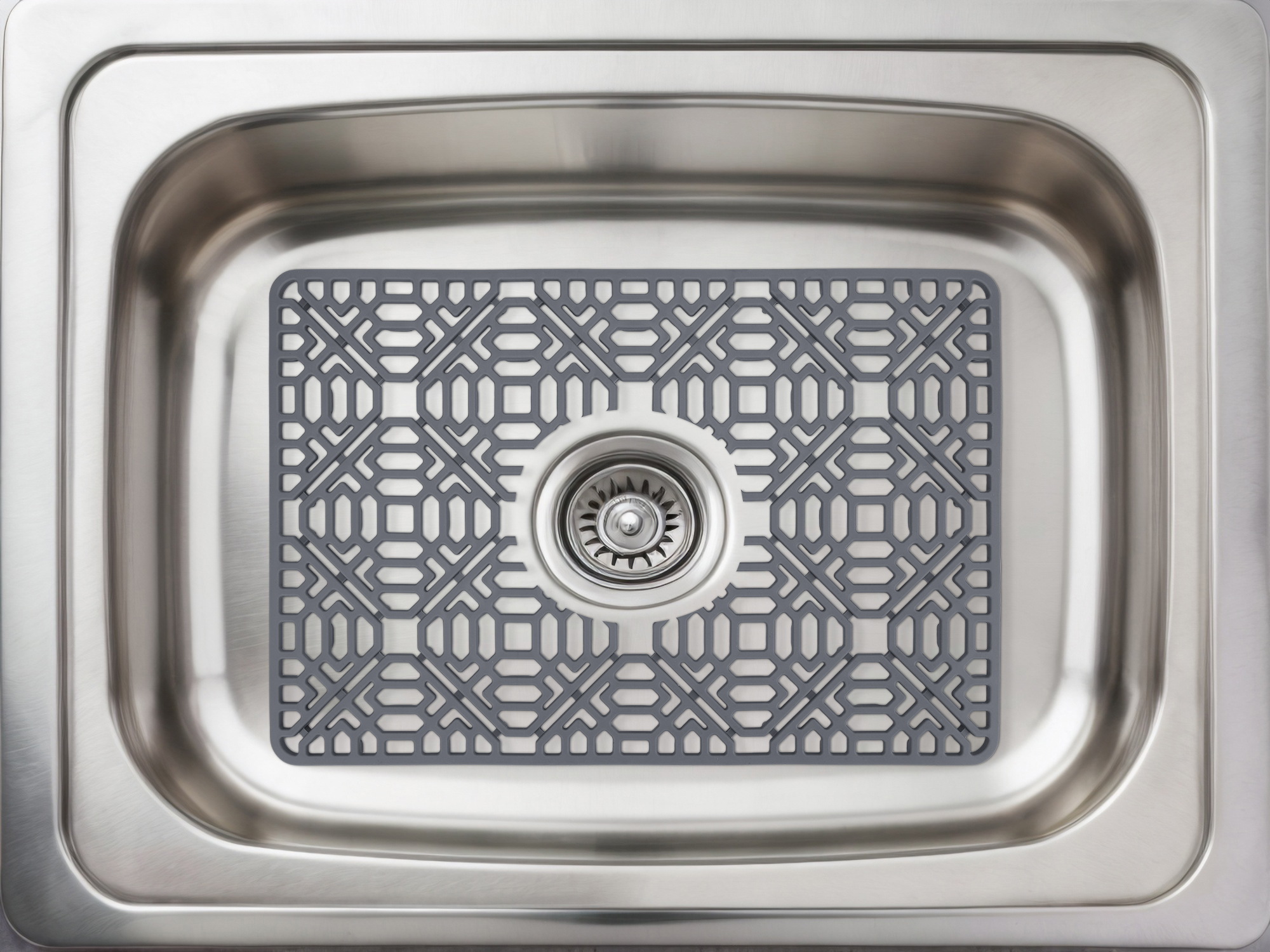 Unique Bargains Hollow Design Silicone Dish Drying Mat Dark Gray 15.7*10.6 inch