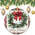 thumbnail image 3 of Christmas Ornament Xmas Decoration Winter Holiday Double-Sided Ceramics Ornaments Vintage-style Christmas Wreath Print Funny Commemorative Ornaments & Gift Funny Gifts for Women/Men, 3 of 8